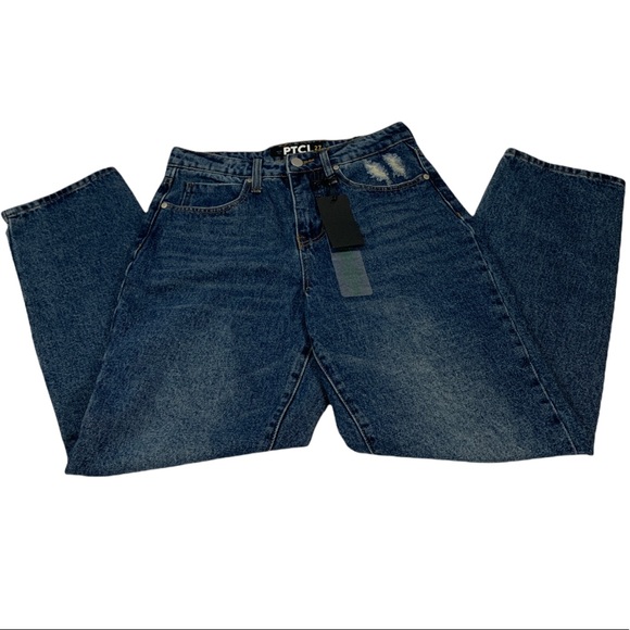 PTCL High Rise Mom Fit | Distressed Denim Jeans - Picture 5 of 7